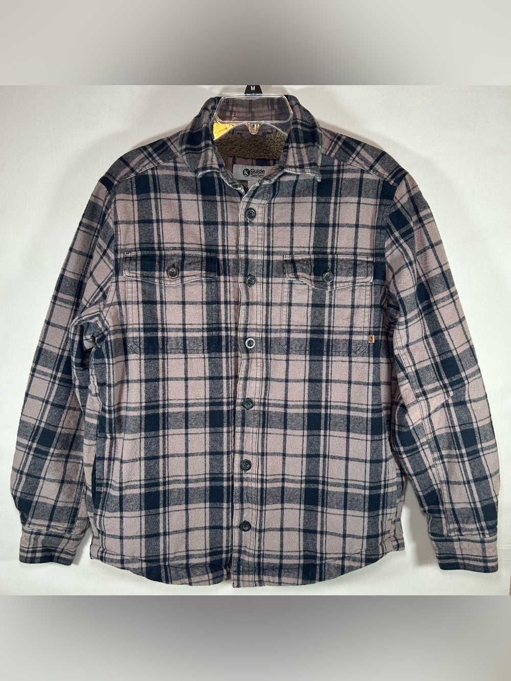 Guide Series Sherpa Lined Plaid Flannel Shacket Jacket Brown/Black Men’s